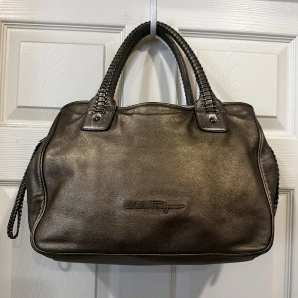 Salvatore Ferragamo Bronze Satchel Bag - Picture 4 of 16